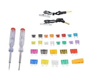 306-Pcs Mix & Match Automotive Blade Fuse Set (Medium, Small, Mini) with Test Pen