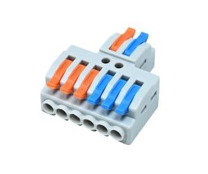 PCT-SPL-62 0.08-2.5mm 6:2 Pole Wire Connector Terminal Block with Spring Lock Lever for Cable Connection