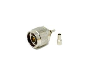 Coaxial Connector Male N Type 180 Degree Crimp Type For Cable