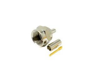 Crimp Type F Connector Straight Male For Coaxial Cable