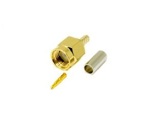 SMA Male Gold Plated Straight Plug Connector Crimp Type for Cables