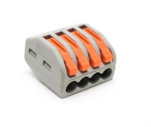PCT-214 0.08-2.5mm 4 Pole Wire Connector Terminal Block with Spring Lock Lever for Cable Connection