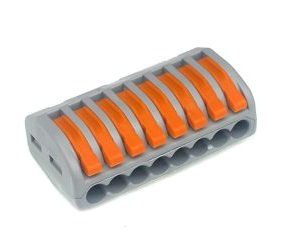 PCT-218 0.08-2.5mm 8 Pole Wire Connector Terminal Block with Spring Lock Lever for Cable Connection