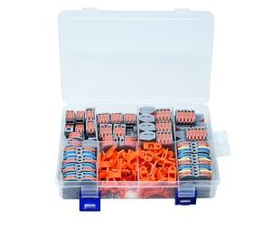 81+ Pcs Multi-Type Lever Wire Connector Kit | 2/3/4/5 Pin Electrical Terminals with Mount Clips & Screws