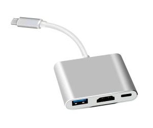 Silver USB3.1 Type-c to, （HD+USB3.0+PD）, Adapter Converter