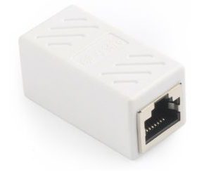 White RJ45 Female To Female CAT6 Network Ethernet LAN Connector Adapter