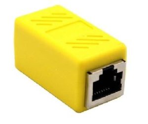 Yellow RJ45 Female To Female CAT6 Network Ethernet LAN Connector Adapter