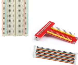 T Type GPIO Breakout board with 40 pin Cable and 400pt Breadboard for Raspberry Pi 3