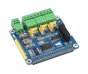 Waveshare Isolated RS485 CAN HAT (B) For Raspberry Pi, 2-Ch RS485 and 1-Ch CAN, Multi Protections
