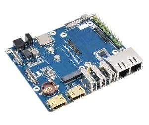Waveshare WIFI6 Dual ETH Base BoardMini-Computer Designed for Raspberry Pi Compute Module 4
