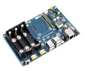 Waveshare PoE UPS Base Board Designed for Raspberry Pi Compute Module 4, Gigabit Ethernet, Dual HDMI, Quad USB2.0